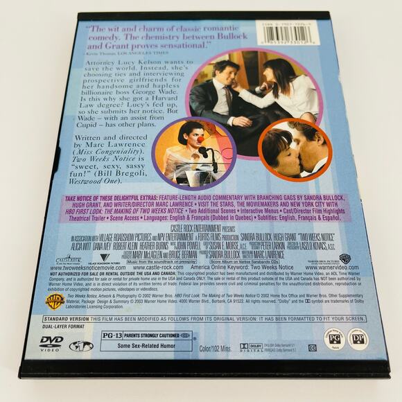 Two Weeks Notice Movie DVD - Good Used Condition - Picture 4 of 10